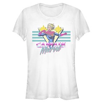Juniors' Captain Marvel 90s Style Graphic Tee