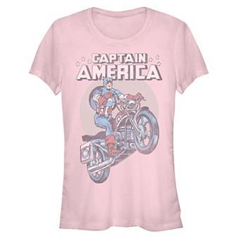 Juniors' Captain America Bike Ride Graphic Tee