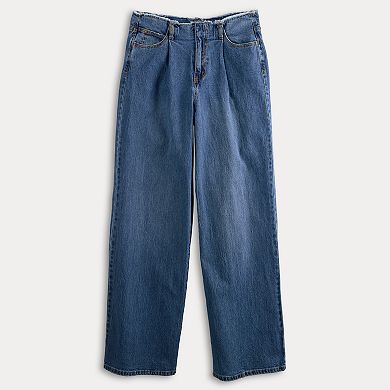 Juniors' Vanilla Star Frayed Waist Flare Leg Jeans