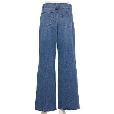 Juniors' Vanilla Star Frayed Waist Flare Leg Jeans