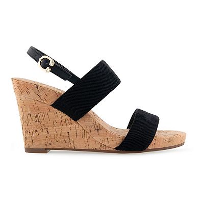 Kohls black fashion wedge sandals