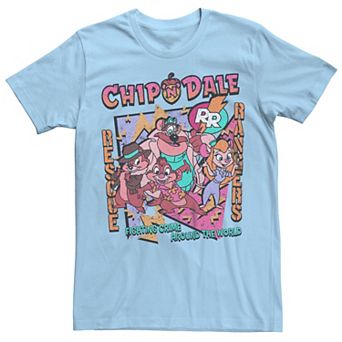 Disney's Chip & Dale Fighting Crime Around The World Men's Graphic Tee
