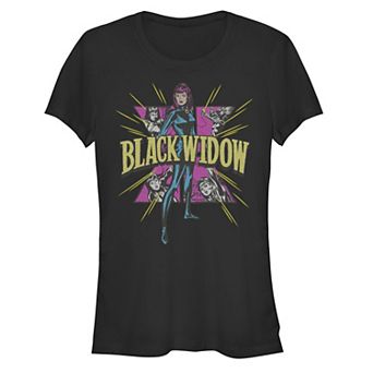 Juniors' Black Widow Action Poster Graphic Tee