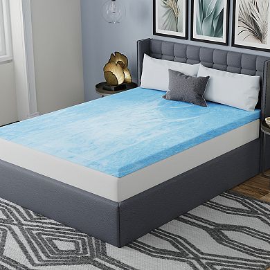 Vibe Gel Swirl 3” Memory Foam Mattress Topper