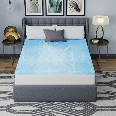 Vibe Gel Swirl 3” Memory Foam Mattress Topper