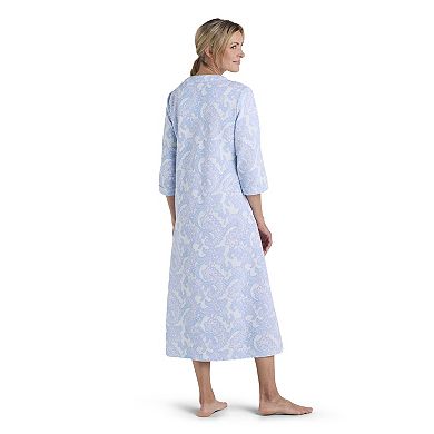 Women's Miss Elaine Essentials Quilt-In-Knit Long Robe
