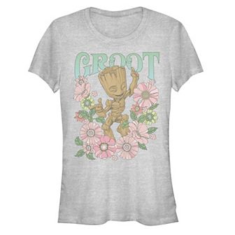 Juniors' Guardians Of The Galaxy Groot Floral Dancer Graphic Tee