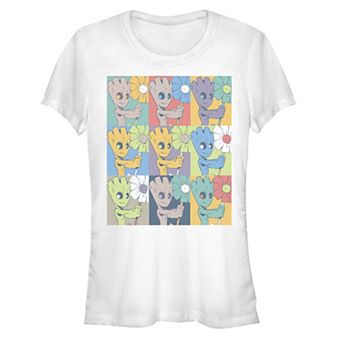Juniors' Guardians Of The Galaxy Groot Pop Art Portraits Graphic Tee