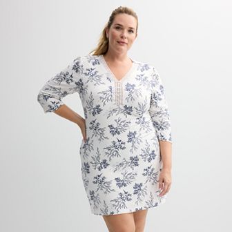 Plus Size Miss Elaine Essentials Micro Velvet Short Nightgown