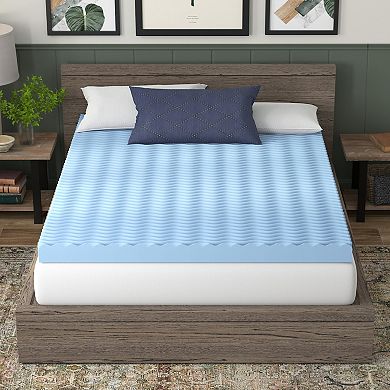 Vibe 4” Wave Convoluted Gel Memory Foam Mattress Topper