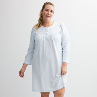 Plus Size Miss Elaine Essentials Honeycomb Short Gown