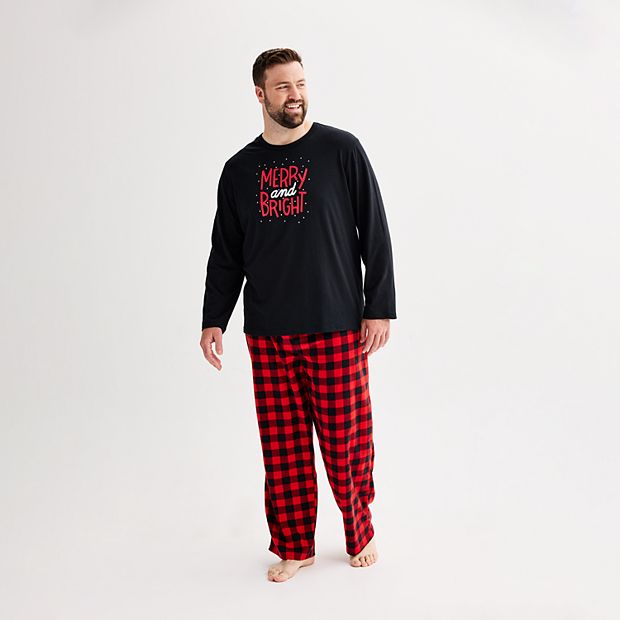 Big Tall Jammies For Your Families Merry Bright Buffalo Plaid Pajama Top