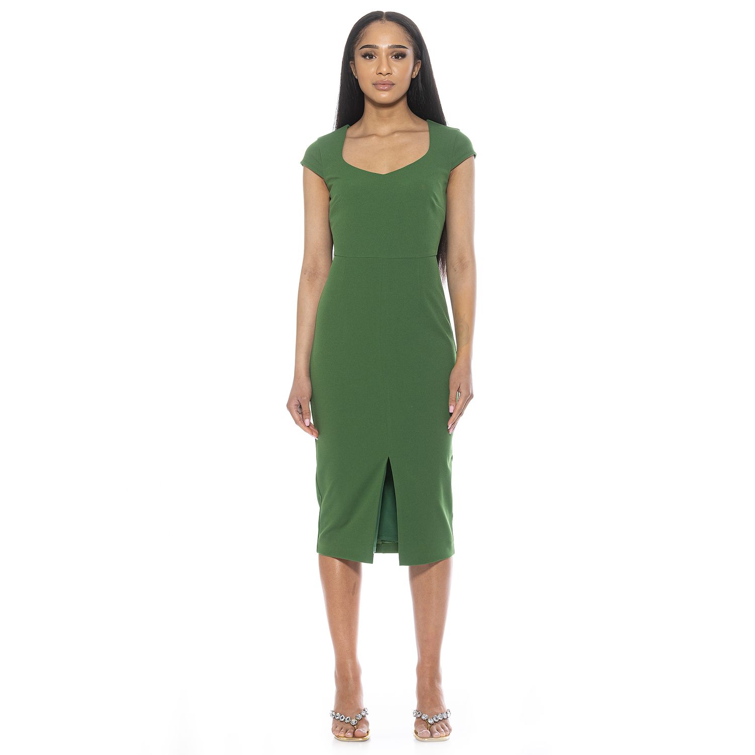 Женское платье Alexia Admor Gia Sweetheart Cap Sleeve Front Slit, цвет: Красный — фото 1
