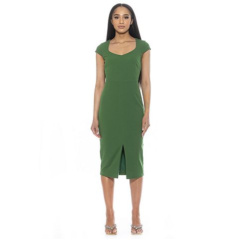 Женские платья ALEXIA Women's ALEXIA ADMOR Gia Sweetheart Cap Sleeve Front Slit Dress