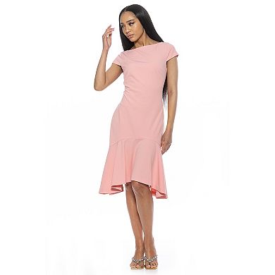 Women's ALEXIA ADMOR Renata Cap Sleeve Dropped Waist Flared Dress