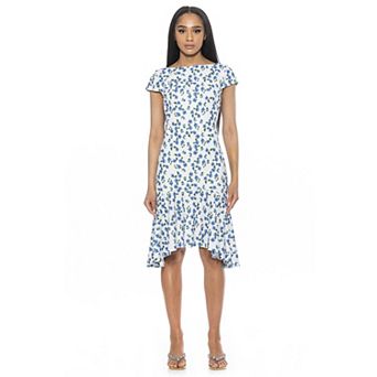 Women's ALEXIA ADMOR Renata Cap Sleeve Dropped Waist Flared Dress