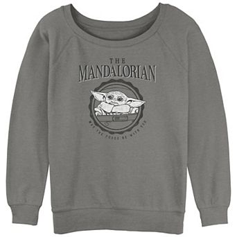 Juniors' The Mandalorian May The Force Be With You Graphic Slouchy Terry
