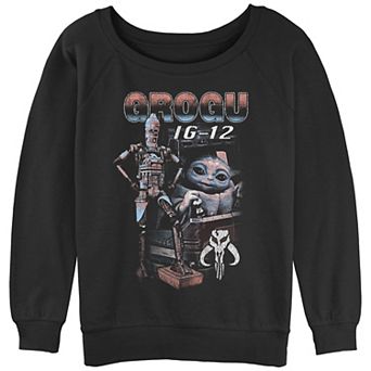 Juniors' The Mandalorian Grogu IG-12 Portrait Graphic Slouchy Terry