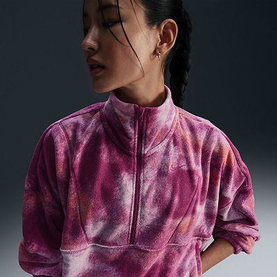 Women's Nike One Therma-FIT Oversized Half-Zip Fleece Printed Top