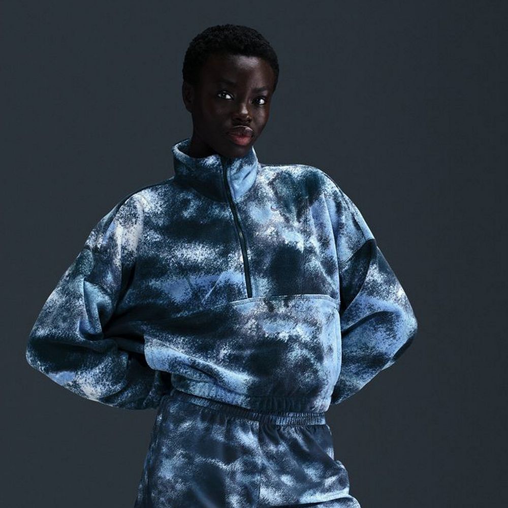 Women's Nike One Therma-FIT Oversized Half-Zip Fleece Printed Top