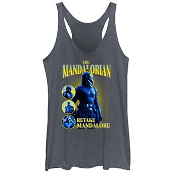 Juniors' The Mandalorian Retake Mandalore Tri-Blend Racerback Graphic Tank Top