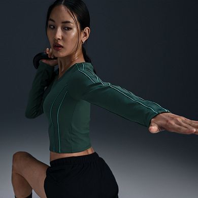 Women's Nike One Fitted Dri-FIT Long-Sleeve Cropped Top