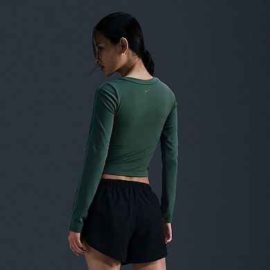 Women's Nike One Fitted Dri-FIT Long-Sleeve Cropped Top