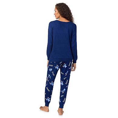 Disney's Lilo & Stitch Women's Long Sleeve Pajama Top & Banded Bottom Pajama Pants Sleep Set