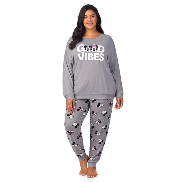 Disney's Mickey & Minnie Mouse Plus Size Long Sleeve Pajama Top ...
