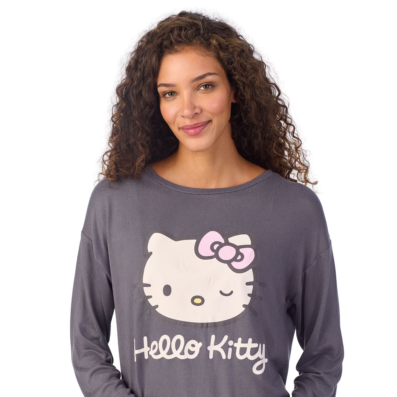 Women's Cat Sweatshirt | Kawaii Anime Graphic With Denim Collar | Long Sleeve Preppy Pullover (Navy, Large) - View #3