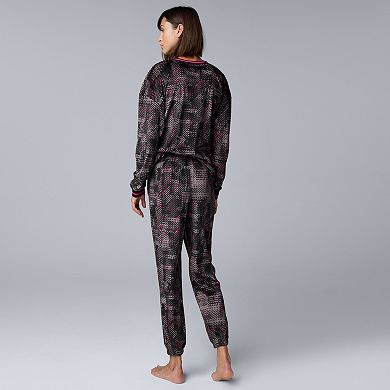 Women's Simply Vera Vera Wang Long Sleeve Pajama Top & Pajama Bottoms Set