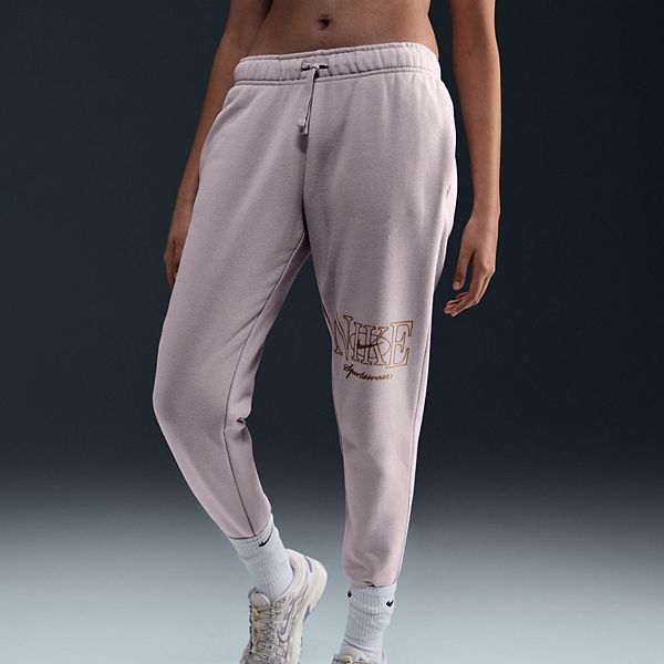 Women's Nike Sportswear Club Fleece Mid-Rise Joggers - Platinum Violet (X SMALL)