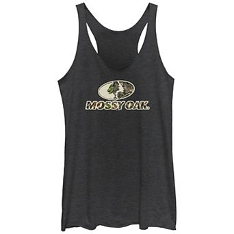Juniors' Mossy Oak Forest Camo Tri-Blend Racerback Graphic Tank Top