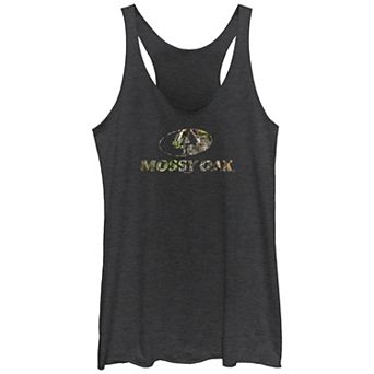 Juniors' Mossy Oak Forest Camo Tri-Blend Racerback Graphic Tank Top