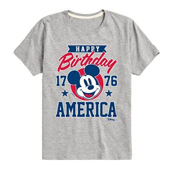 Disney's Mickey Mouse Boys 8-20 Happy Birthday America Graphic Tee