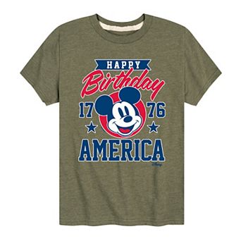 Disney's Mickey Mouse Boys 8-20 Happy Birthday America Graphic Tee