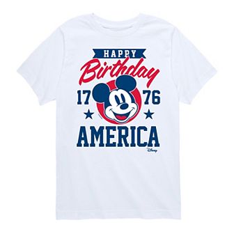 Disney's Mickey Mouse Boys 8-20 Happy Birthday America Graphic Tee