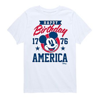 Disney's Mickey Mouse Boys 8-20 Happy Birthday America Graphic Tee