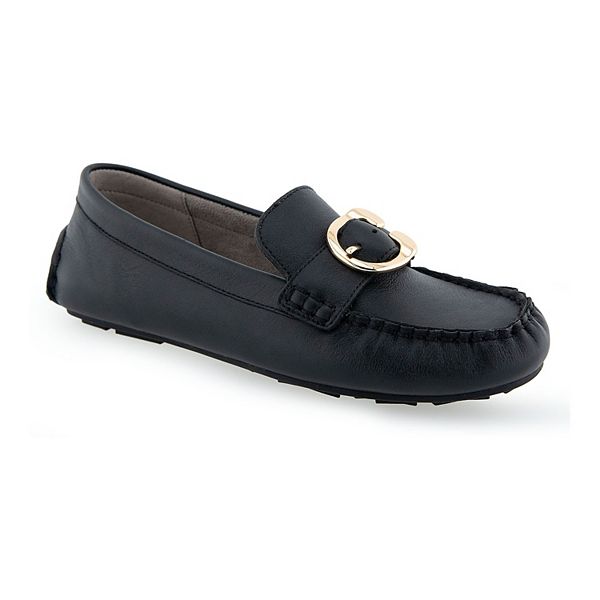 aerosoles loafers black leather