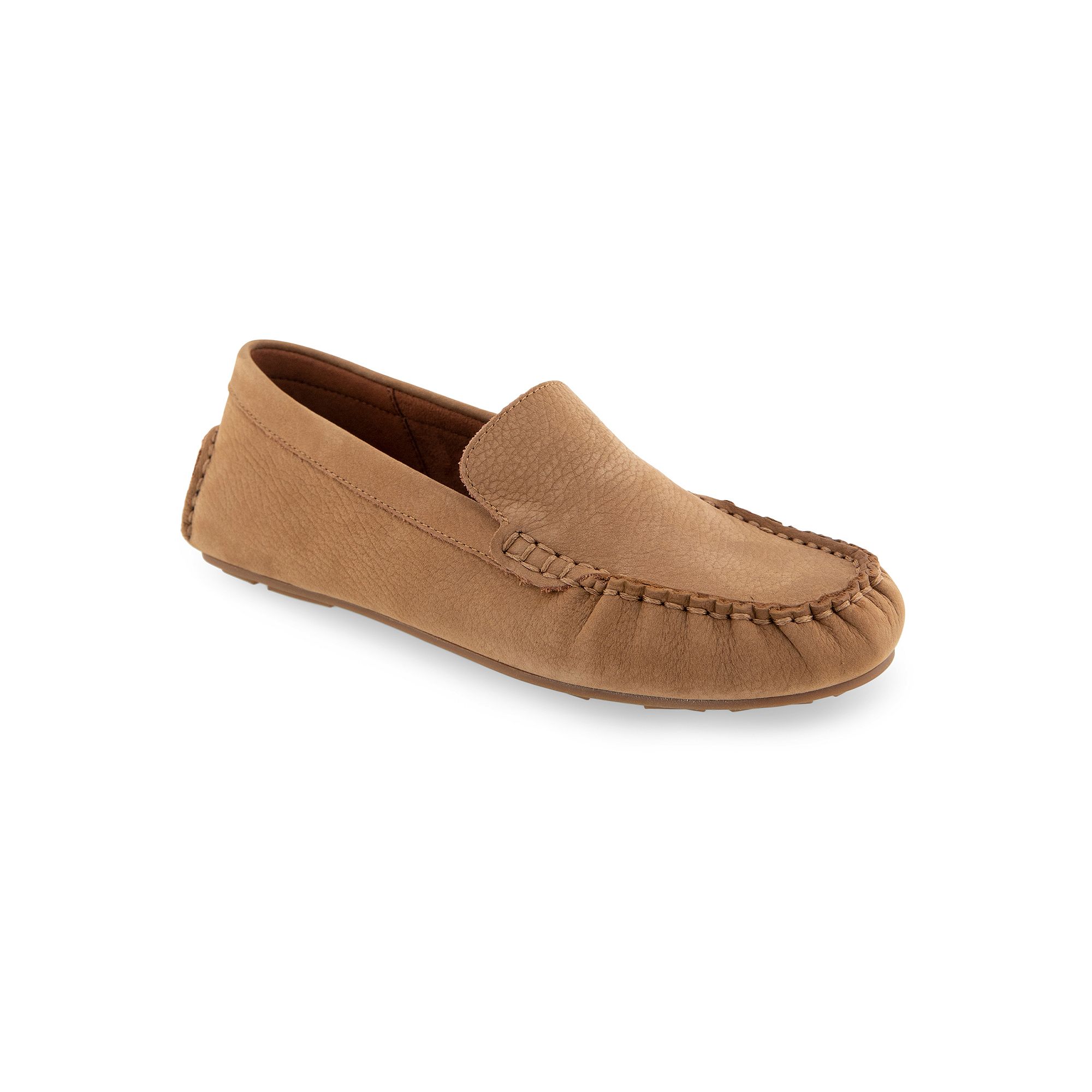 Aerosoles Coby Womens Leather Loafers, Size: 6.5, Camel Pebbled Nubuck