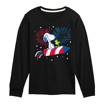 Boys 8-20 Peanuts Snoopy & Woodstock Fireworks Long Sleeve Graphic Tee