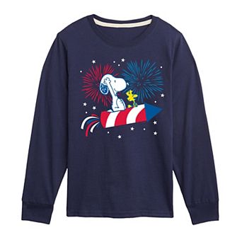 Boys 8-20 Peanuts Snoopy & Woodstock Fireworks Long Sleeve Graphic Tee