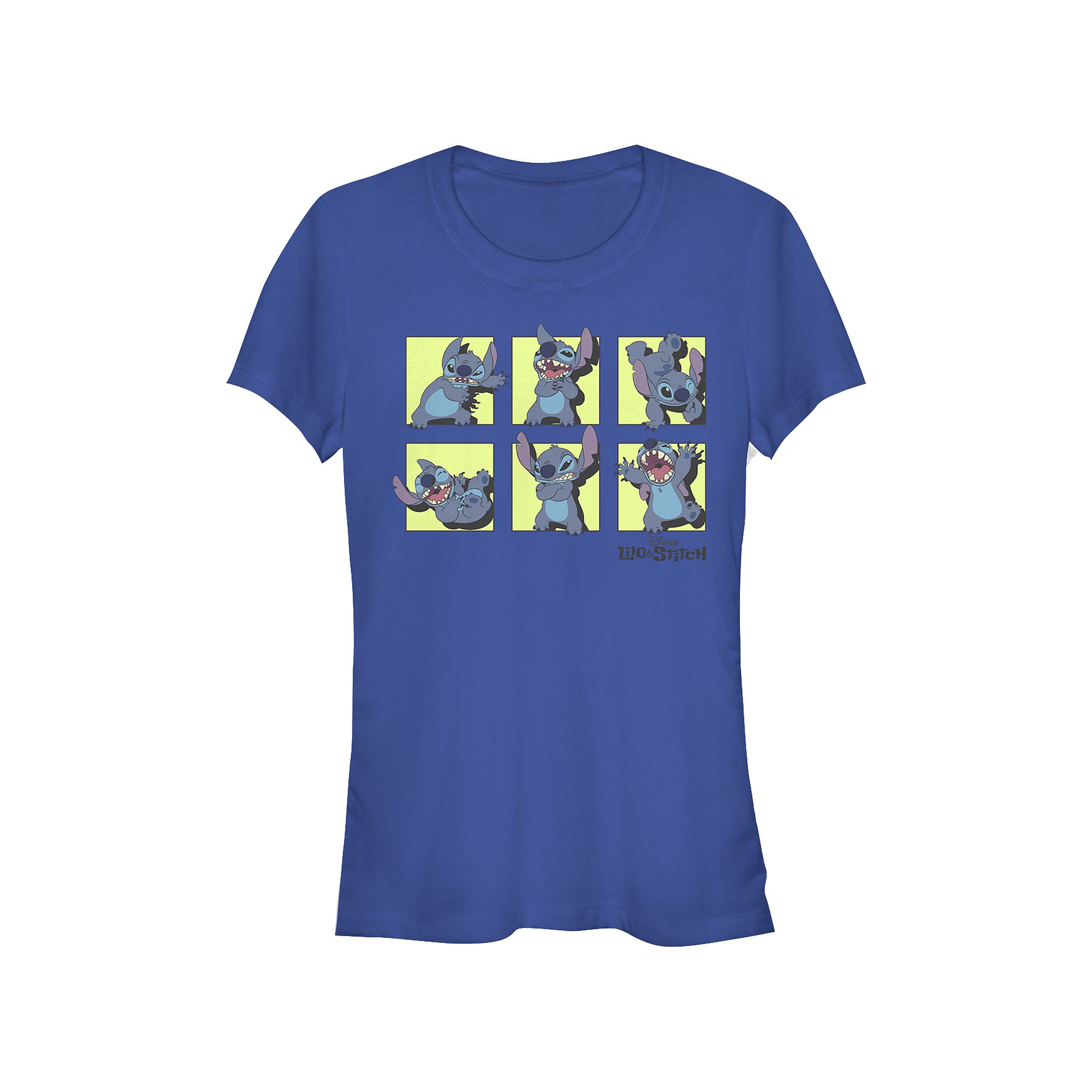 Disneys Lilo & Stitch Multi Poses Stitch Juniors Graphic Tee, Girls, Siz