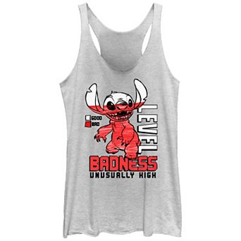 Disney's Lilo & Stitch High Level Of Badness Stitch Tri-Blend Juniors' Racerback Graphic Tank Top