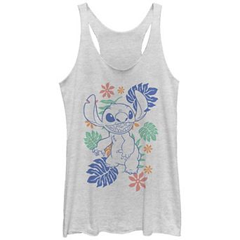 Disney's Lilo & Stitch Tropical Stitch Tri-Blend Juniors' Racerback Graphic Tank Top