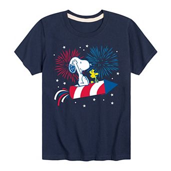 Boys 8-20 Peanuts Snoopy & Woodstock Fireworks Graphic Tee