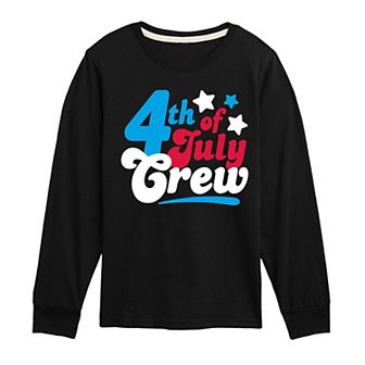Boys 8-20 Fourth Of July Crew Long Sleeve Graphic Tee