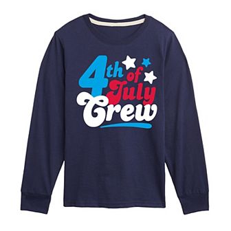 Boys 8-20 Fourth Of July Crew Long Sleeve Graphic Tee