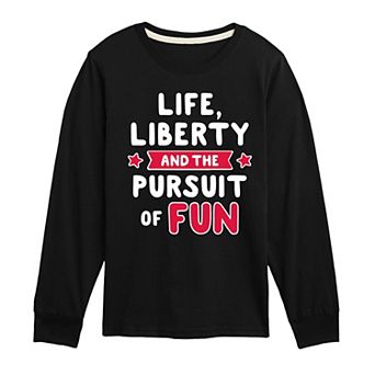 Boys 8-20 Life Liberty & The Pursuit Of Fun Long Sleeve Graphic Tee