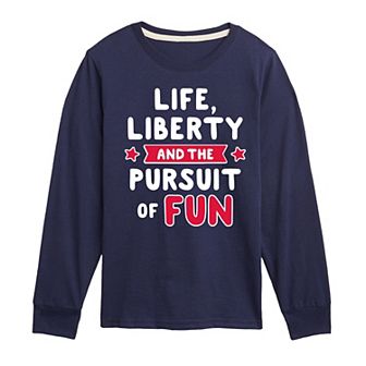 Boys 8-20 Life Liberty & The Pursuit Of Fun Long Sleeve Graphic Tee